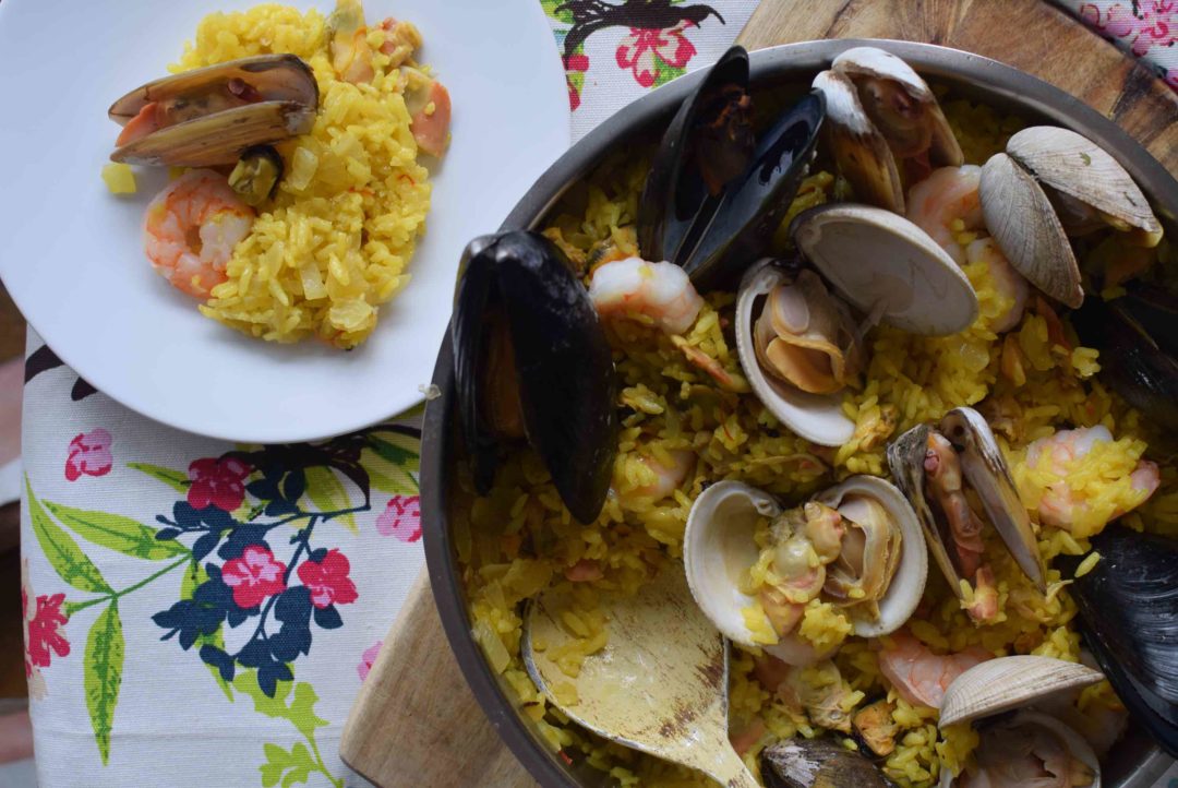 Arroz de azafrán con mariscos - Polin en la Cocina