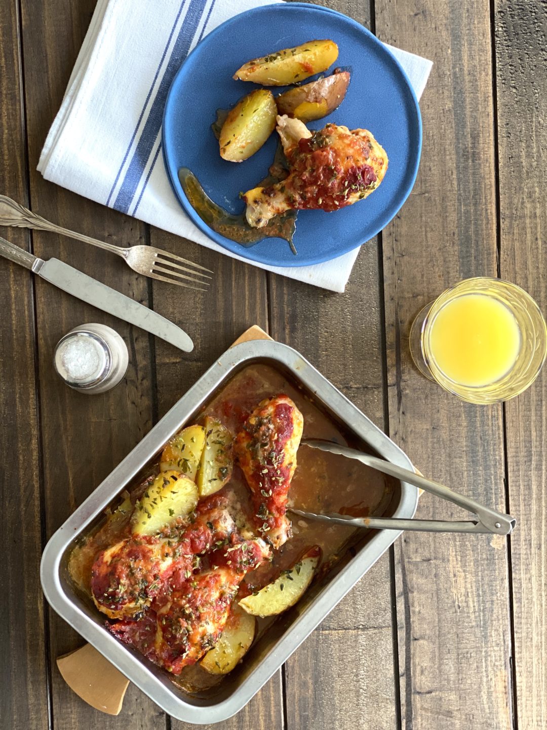 Pollo asado al limón y tomate - Polin en la Cocina